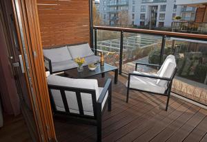 Balkón alebo terasa v ubytovaní Luxus Apartament Rodzinny z sauną i siłownią