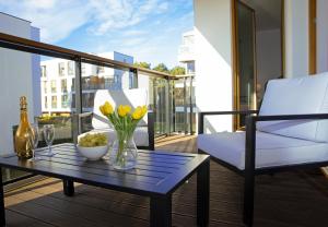 Balkón alebo terasa v ubytovaní Luxus Apartament Rodzinny z sauną i siłownią