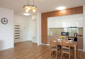 Kuchyňa alebo kuchynka v ubytovaní Luxus Apartament Rodzinny z sauną i siłownią