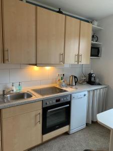 Kuchyň nebo kuchyňský kout v ubytování Ferienwohnung Engelke