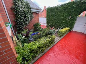 a red carpet in front of a house with a garden at !Chalet de lujo para vacaciones!... in Camargo