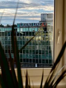 a view of a las vegas airport from a window at urbanstays Linz Landstraße - city center - near casino in Linz