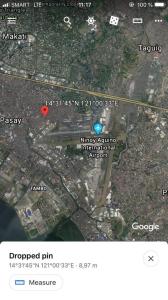 a map of a city with a red heart at THE MANSION - 2 PAX SOLO BUDGET Room near AIRPORT TERMINAL in Manila