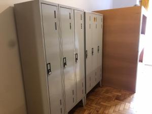 a row of lockers in a locker room at Vistas de Lisboa Hostel in Lisbon