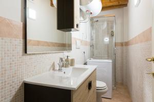 a bathroom with a sink and a toilet at Piccolo Chalet in Ponte di Legno +5 photos