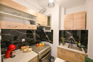 cocina con fregadero y encimera en Modern, comfortable apartment, in the heart of the city_2, en Larisa