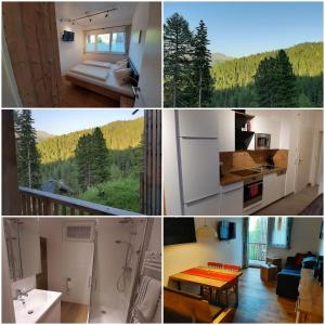 a collage of pictures of a room with a view at Apartment Bella in Turracher Hohe