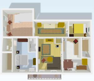 The floor plan of Ferienwohnung Bluntaumühle