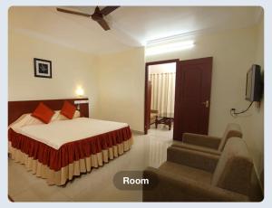 Katil atau katil-katil dalam bilik di Hotel Sasthapuri