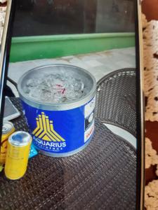 a container of ice cream sitting on a table at Aquarius Residence in Caldas Novas