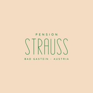 a logo for a french restaurant called the passion strus at Pension Strauss in Bad Gastein