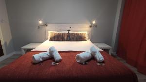 a bedroom with a large bed with two pillows at SUITEDREAMS-Avet 21 in Andorra la Vella