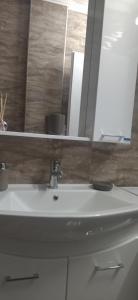een badkamer met een wastafel en een spiegel bij Apartman Lazovic in Arilje