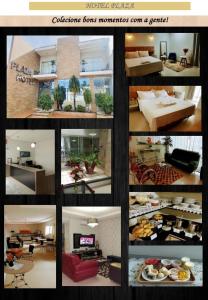 een collage van foto's van een hotelkamer bij HOTEL PLAZA PONTES e LACERDA in Pontes e Lacerda