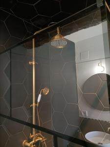 a bathroom with a shower and a sink at L’UNDERGROUND Studio Hyper-Centre in Carcassonne +12 photos