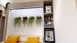 a room with plants hanging on a wall at Carletta's Aparta-Suite & Spa in Palermo