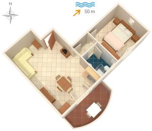 Plan piętra w obiekcie Apartments by the sea Razanac, Zadar - 5766
