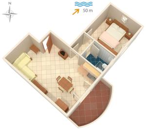 Plan piętra w obiekcie Apartments by the sea Razanac, Zadar - 5766