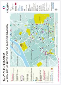 eine Karte der Stadt Paris mit Straßen in der Unterkunft Joli Appartement à 15min des Champs Elysée in Saint-Ouen + 2 Fotos