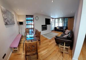 an aerial view of a living room at South House in Winchester