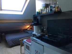 Dapur atau dapur kecil di Studio centre-ville climatisé avec parking gratuit