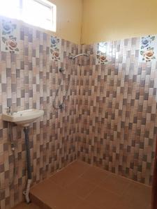 a bathroom with a shower and a sink at Adorable 2bedroom homestay in Beau Bassin +21 photos