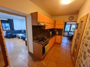 Kuchyň nebo kuchyňský kout v ubytování Malebný Rodinný Dům v Přírodě, Sauna, BBQ