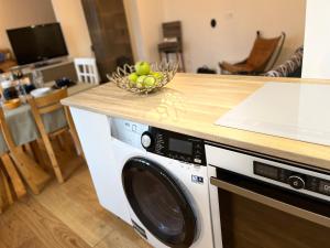A cozinha ou cozinha compacta de City apartment mini-spa