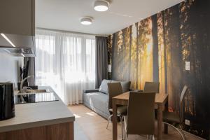 Kuchyňa alebo kuchynka v ubytovaní Apartamenty Leśne Zacisze