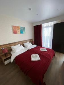 Postel nebo postele na pokoji v ubytování Hotel Qumli Apartment with mountain views