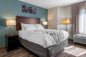 a bedroom with a large bed and two lamps at Sleep Inn - Salisbury I-85 in Salisbury