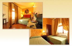 フィレンツェにあるB&B Hotel Delle Teleのベッド2台とテレビが備わるホテルルームです。