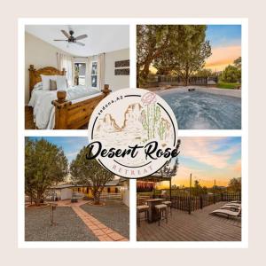 a collage of pictures of a resort with a pool at Serene Home- Sleeps 16 - Pet Friendly - Hot Tub - Pool in Sedona