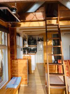 a room with a bunk bed in a tiny house at Tiny House/Waldhaus - Westerwald 