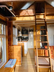 a room with a bunk bed in a tiny house at Tiny House/Waldhaus - Westerwald in Kraam