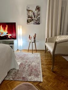 Telewizja i/lub zestaw kina domowego w obiekcie Louis & Elza Old Town Romantic apartments