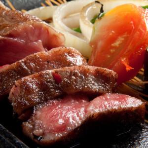 un plato de comida con carne y tomate y cebolla en Kyukamura Echizen-Mikuni en Sakai