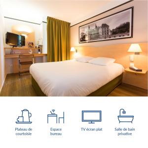 Postel nebo postele na pokoji v ubytování Hotel inn Grenoble Eybens Parc des Expositions Ex Kyriad