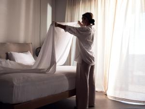 A bed or beds in a room at Cielo villas - An Authentic Mediterranean Living