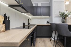Kuchyňa alebo kuchynka v ubytovaní Gdynia Plac Unii Śródmieście Apartment by Noclegi Renters