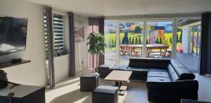 リマノバにあるHoliday home Limanowaのソファとテレビのあるリビングルーム