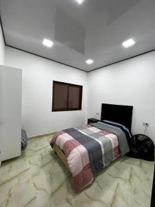 a bedroom with a bed and a flat screen tv at EDIFICIO BETEL in Salvador Mazza
