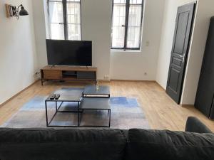 Televízia a/alebo spoločenská miestnosť v ubytovaní Appartement de standing au cœur d’Avignon