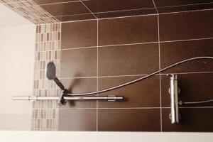 a shower with a shower head in a bathroom at B&B Tra Monti e Mare in Ogliastro Cilento