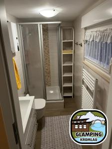 Koupelna v ubytování Glamping Kromlau