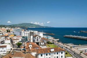 an aerial view of a city with the ocean at Paradise Stunning Views - Best Location on Island in Ponta Delgada