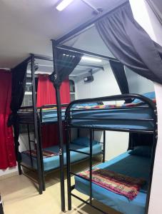a group of bunk beds in a room at Hostal Loco Coco Loco in Panama City