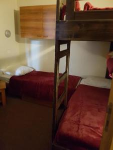 a bunk bed room with two beds and a ladder at Les temples du soleil in Val Thorens