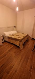 1 dormitorio con 1 cama y suelo de madera en Villa Sofia Eden & Spa, en Gaiole in Chianti
