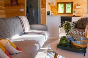 a living room with a couch and a table at Vilovi Botić in Nova Varoš